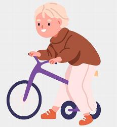 Illustration of child riding bike